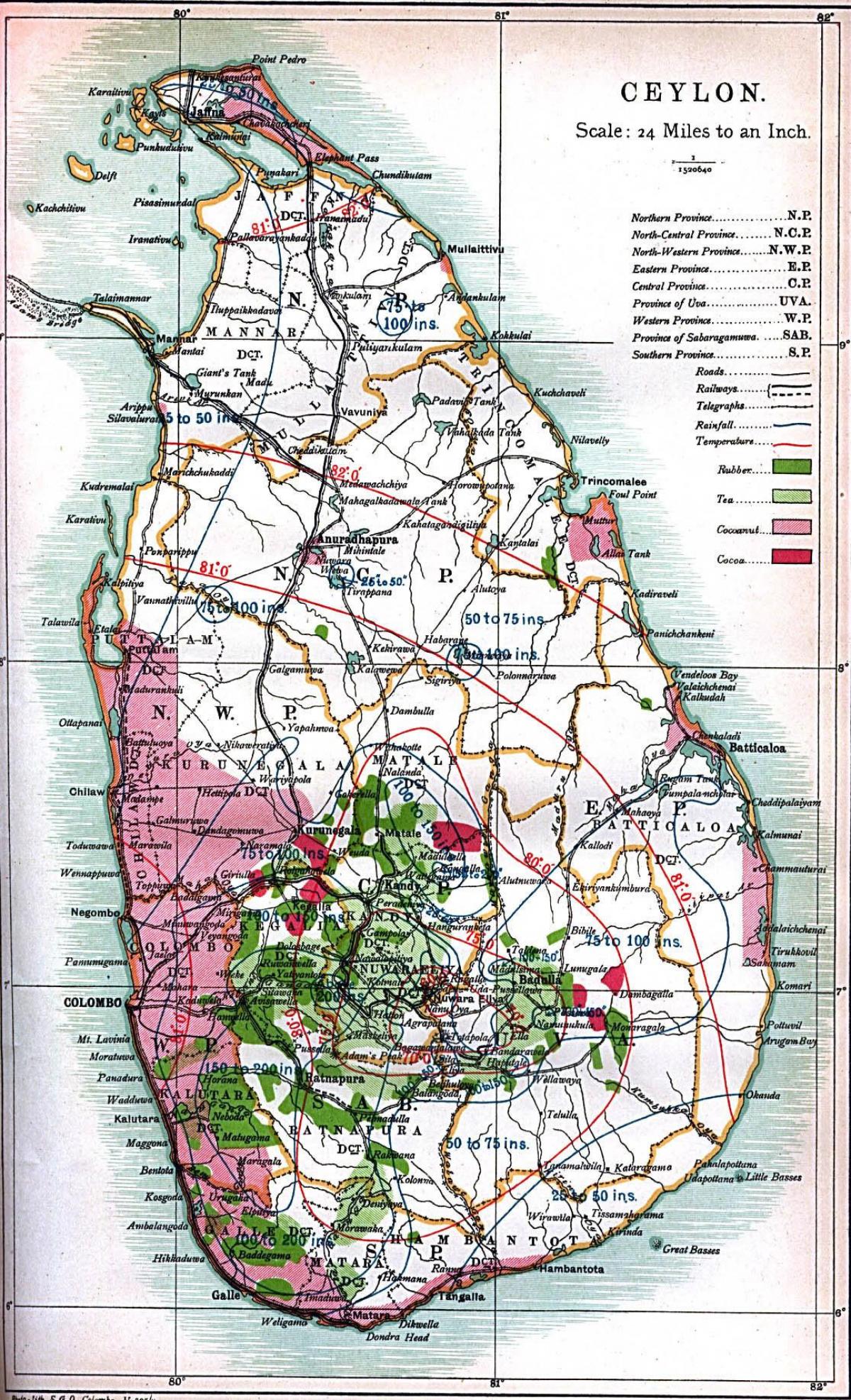 harta e Ceilon Sri Lanka