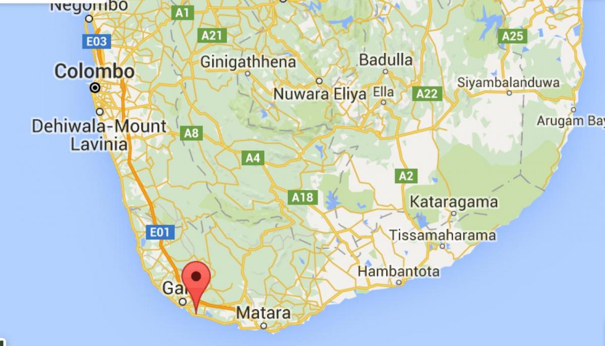  harta e në jug-perëndim Sri Lanka
