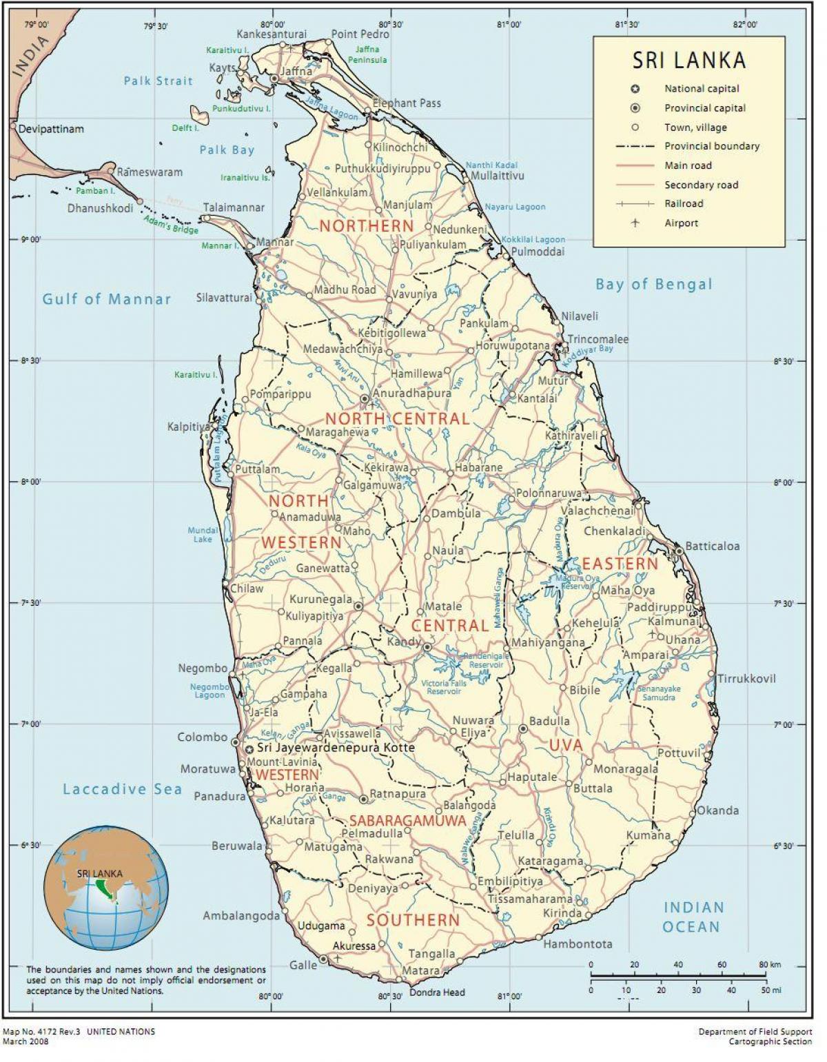 Sri Lanka rrënjë hartë