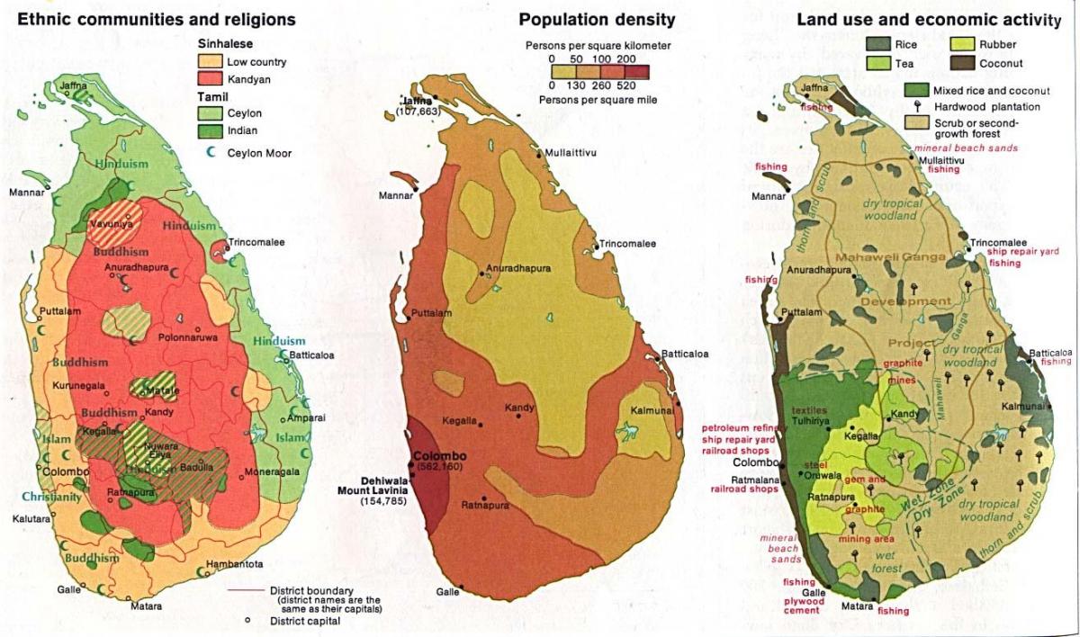 harta e Sri Lanka bujqësisë