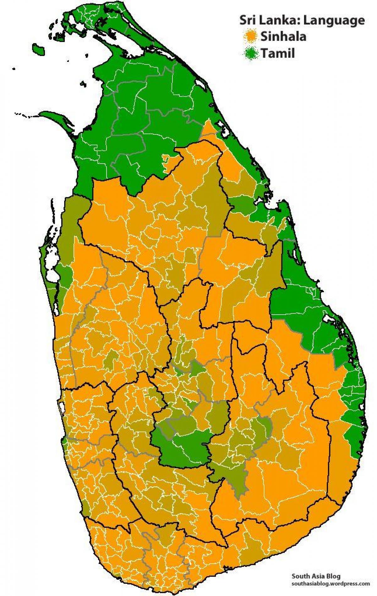 harta e Sri Lanka gjuhë