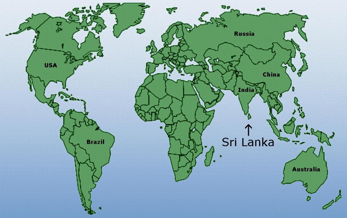 hartë të botës duke treguar Sri Lanka