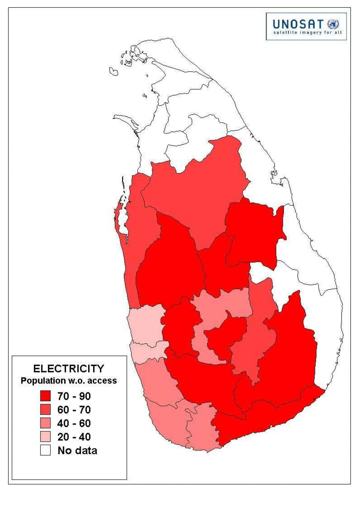 Sri Lankan popullsisë map