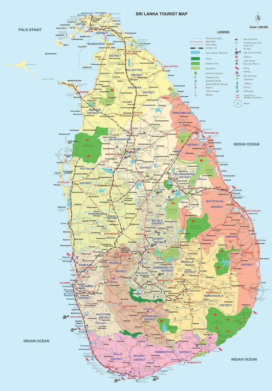 Sri Lanka ampara qarkut në hartë