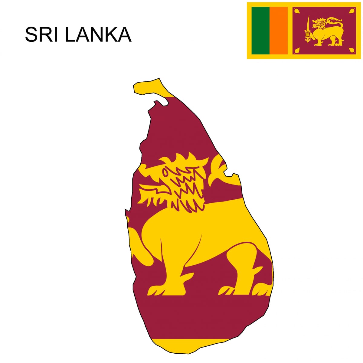 harta e Sri Lanka flamurit