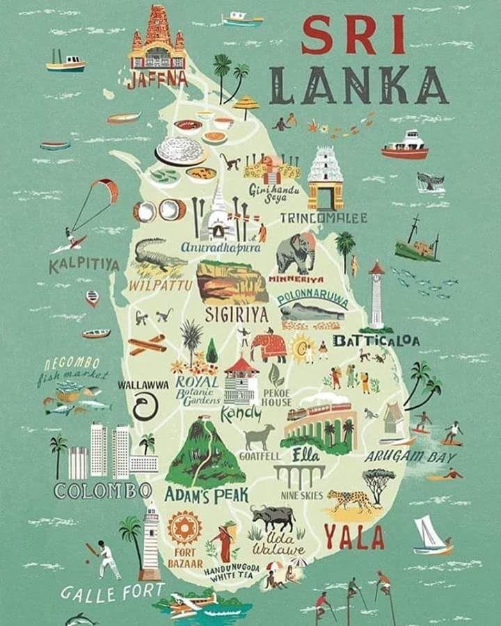 harta e Sri Lanka hartë poster