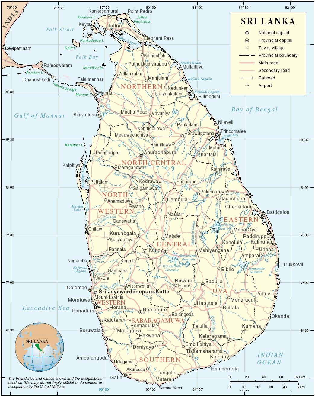 Sri Lanka hartë hd