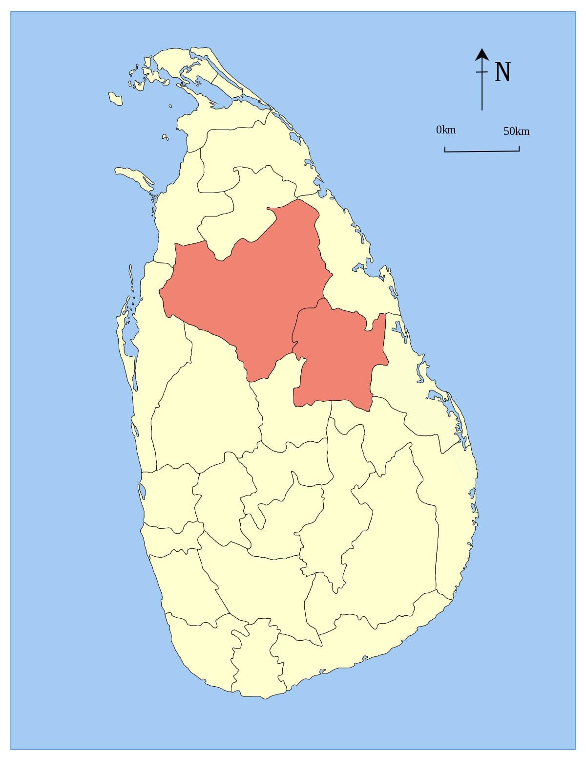 provincës qendrore Sri Lanka hartë