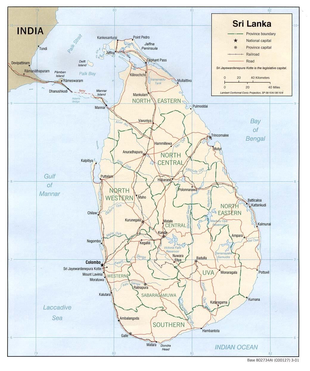 harta e Sri Lanka rrjetit