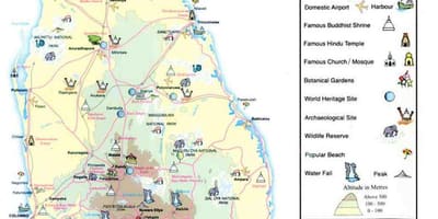 Harta e Sri Lanka hartë informacion