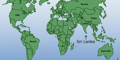Hartë të botës duke treguar Sri Lanka