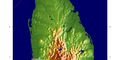 Harta e Sri Lanka lartësi