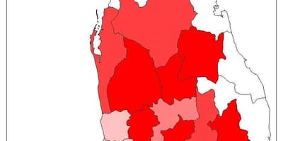 Sri Lankan popullsisë map