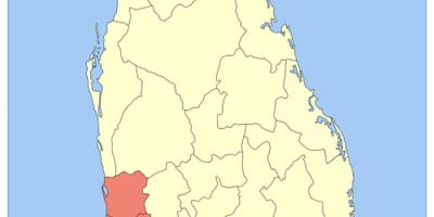 Harta e Sri Lanka provincën perëndimore