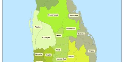 Qarkut në Sri Lanka hartë