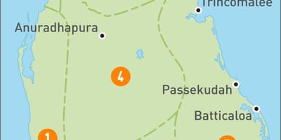Harta e Sri Lanka regjione