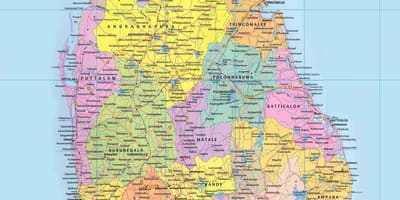 Sri Lanka hartën e rrugës largësia km
