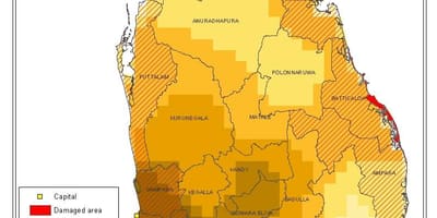 Harta e Sri Lankan dendësia e popullsisë