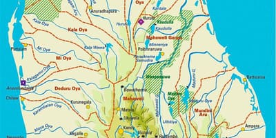 Harta e Sri Lankan rezervuarë